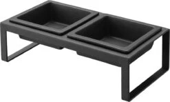 Yamazaki Eetbak - Voederbak Kat - Tweeledig - Zwart
