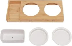 Pfotenolymp® Voederstation Met Kattengras Voor Katten - Porseleinen Kattenbak/Voedingsbak - Verhoogde Kom Set Met Kattengrasbak - Voerbak Hoog -Kattenspeelgoed Winkel 1200x774 1