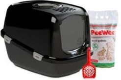 PeeWee Kattenbak XXL EcoDome Startpakket - Zwart - 66,5 X 48,5 X 46,5 Cm -Kattenspeelgoed Winkel 1200x797 2
