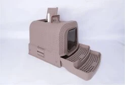 Adori Kattentoiltet Rattan Taupe - Kattenbakken - 69x42x41 Cm -Kattenspeelgoed Winkel 1200x817 2