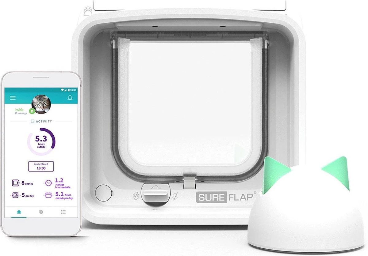 Sureflap Microchip Kattenluik Connect Bundel - - Wit 2 Sureflap Microchip Kattenluik Connect Bundel - - Wit