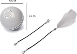 Catchit!® Interactieve Zelfrollende Bal Katten - Kattenspeeltjes - Inclusief USB Kabel En Staartjes - Kattenspeelgoed - Smart - Grijs -Kattenspeelgoed Winkel 1200x839
