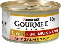 Gourmet Gold Fijne Hapjes In Saus - Kattenvoer Natvoer - Vis/Vlees - 96 X 85 Gr -Kattenspeelgoed Winkel 1200x857 2