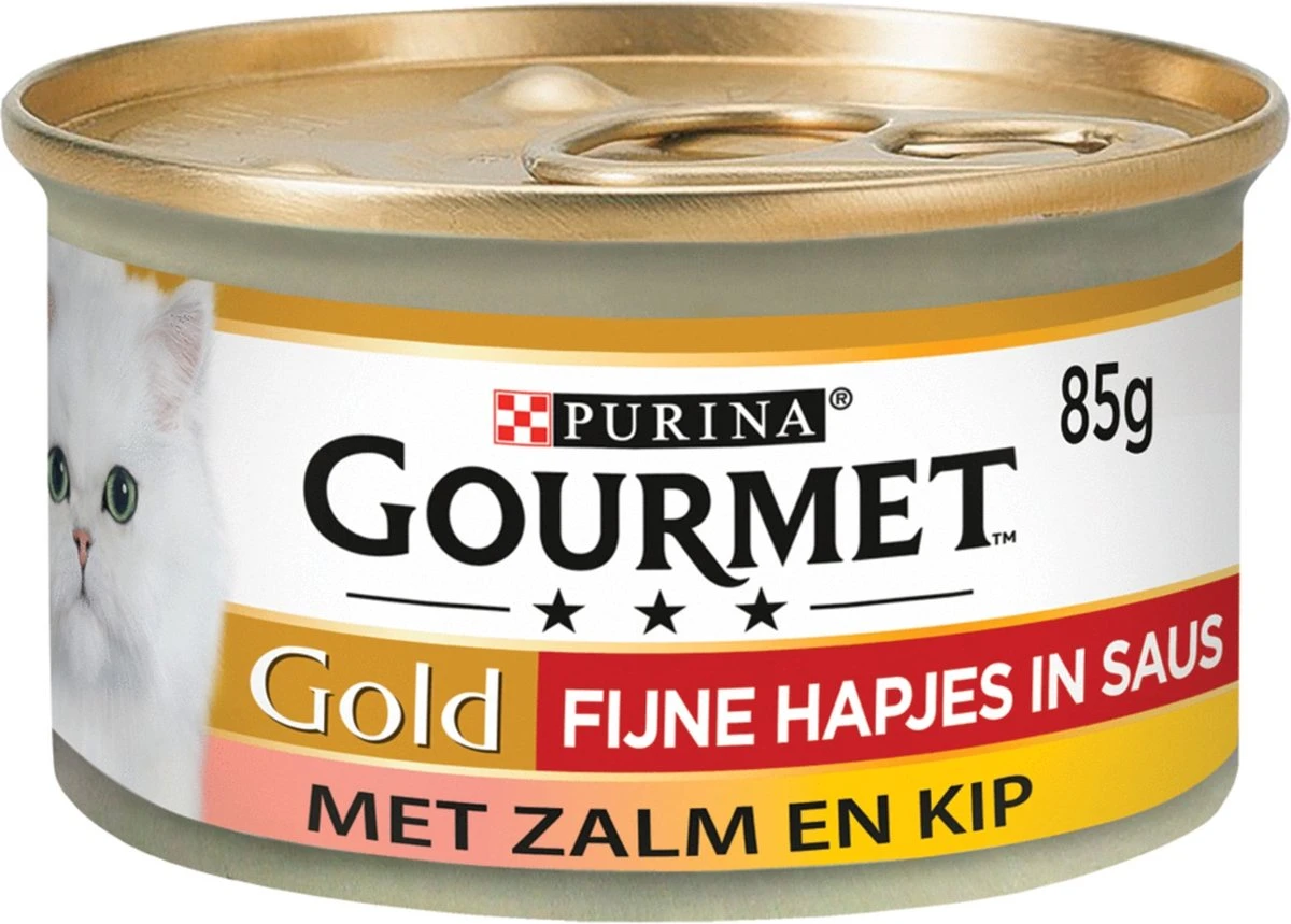 Gourmet Gold Fijne Hapjes - Kattenvoer Natvoer - Zalm & Kip - 24 X 85 Gr 3 Gourmet Gold Fijne Hapjes - Kattenvoer Natvoer - Zalm & Kip - 24 X 85 Gr