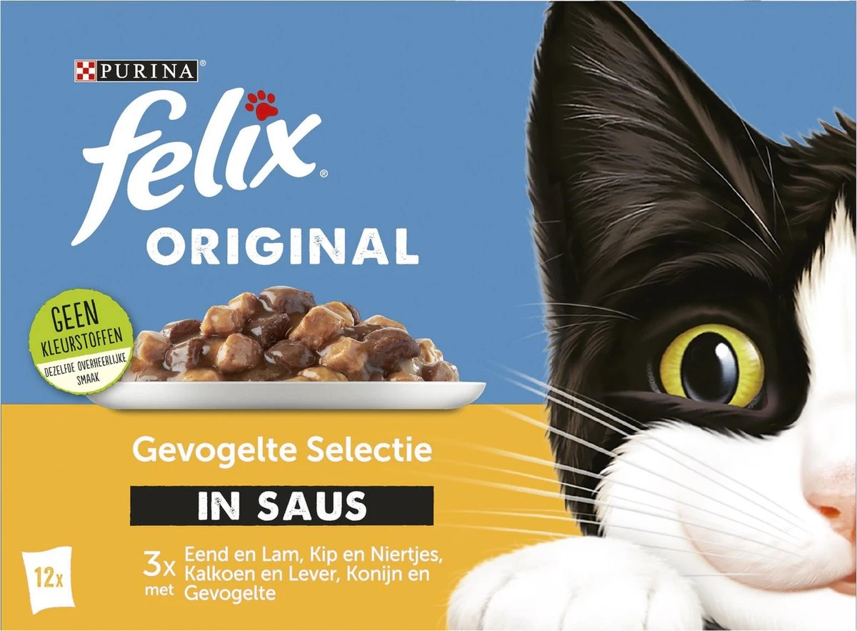 Felix Original Gevogelte Selectie In Saus - Katten Natvoer - 48 X 85g 3 Felix Original Gevogelte Selectie In Saus - Katten Natvoer - 48 X 85g