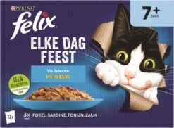 Felix Elke Dag Feest Vis Selectie In Gelei 7+ Jaar 12 X 85 Gr -Kattenspeelgoed Winkel 1200x883 3