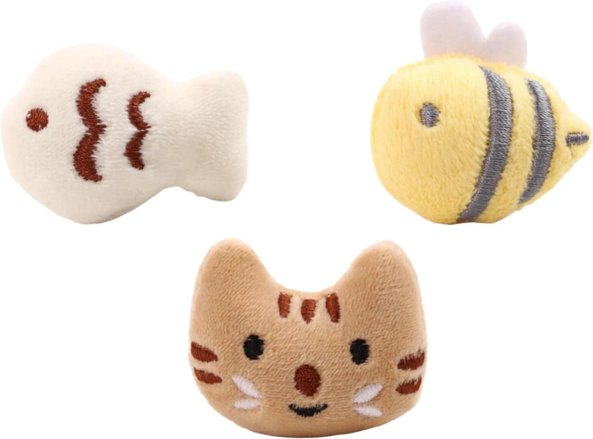 Make Me Purr Mini Dieren Set (3 Stuks) - Kattenspeeltjes Met Catnip Kattenkruid - Kattenspeelgoed - Speelgoed Voor Katten Vissen - Kat Speeltje Vis - Kitten Speeltjes Visjes 3 Make Me Purr Mini Dieren Set (3 Stuks) - Kattenspeeltjes Met Catnip Kattenkruid - Kattenspeelgoed - Speelgoed Voor Katten Vissen - Kat Speeltje Vis - Kitten Speeltjes Visjes
