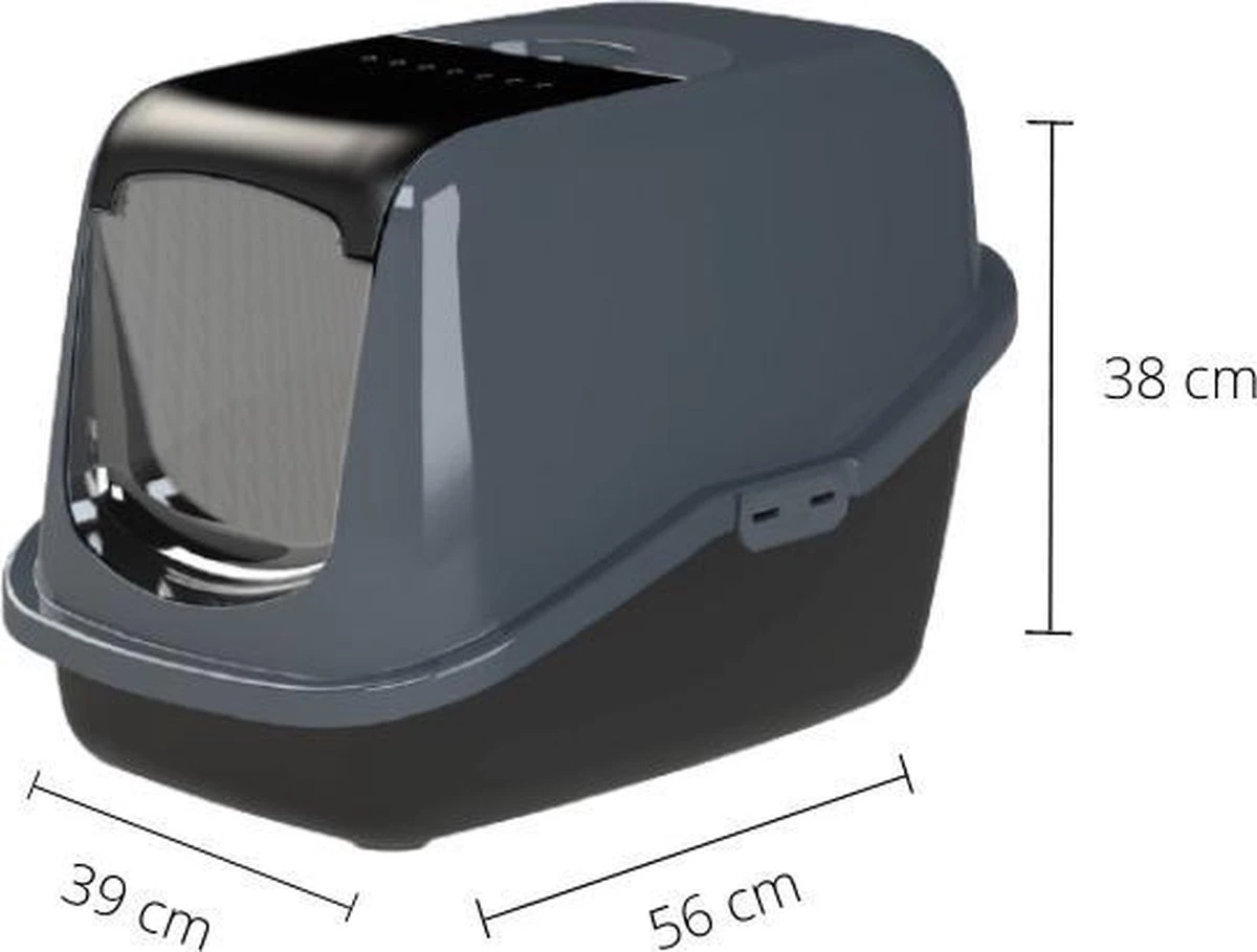 PeeWee EcoHus Kattenbak - Antraciet - 56 X 39 X 38 Cm 6 PeeWee EcoHus Kattenbak - Antraciet - 56 X 39 X 38 Cm - Afbeelding 4