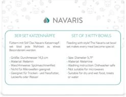 Navaris Voerbakjes Voor Katten - Set Van 3 Voer- En Waterbakken - Met Kattenkopjes Vorm - Antislip - Etensbakjes In Grijs, Wit En Zwart -Kattenspeelgoed Winkel 1200x921 3