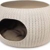 Curver Cozy Pet Home - Kattenmand - Crème - Ø 55 Cm -Kattenspeelgoed Winkel 1200x928