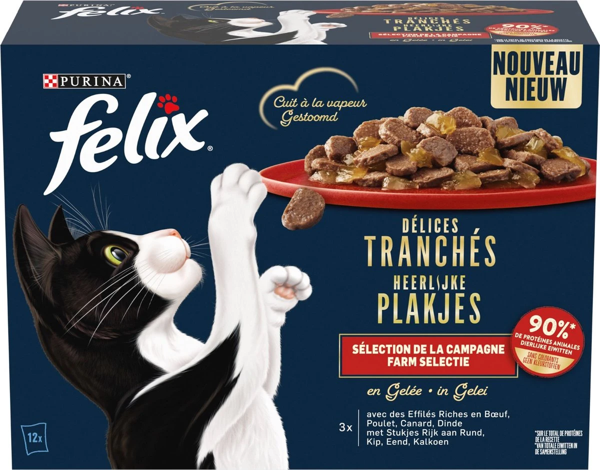 Felix Heerlijke Plakjes Farm Selectie Kattenvoer Nat 4(12x80g) 8 Felix Heerlijke Plakjes Farm Selectie Kattenvoer Nat 4(12x80g) - Afbeelding 6