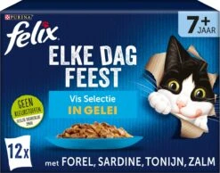 Felix Elke Dag Feest Vis Selectie In Gelei 7+ Jaar 12 X 85 Gr -Kattenspeelgoed Winkel 1200x943