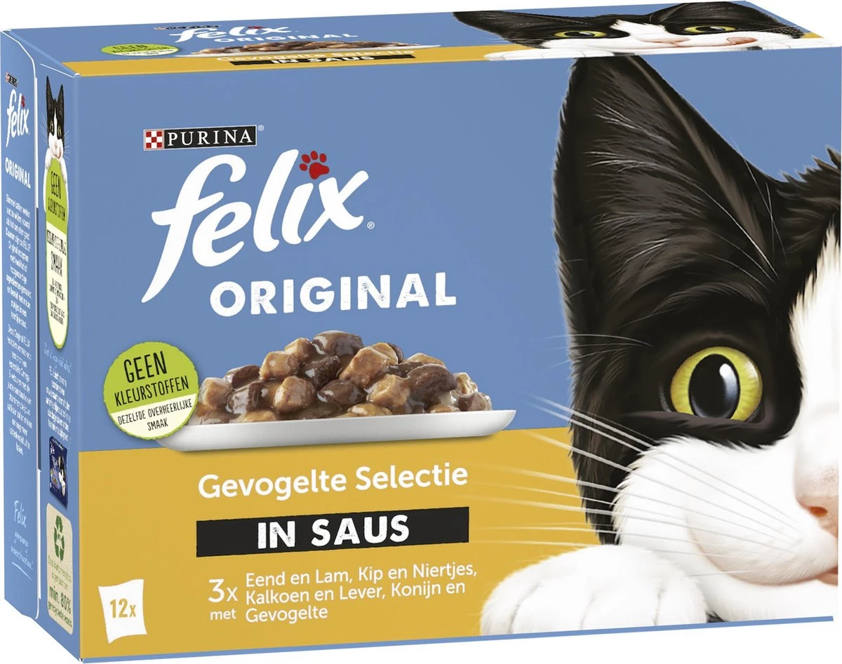 Felix Original Gevogelte Selectie In Saus - Katten Natvoer - 48 X 85g 4 Felix Original Gevogelte Selectie In Saus - Katten Natvoer - 48 X 85g - Afbeelding 2