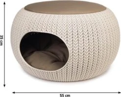 Curver Cozy Pet Home - Kattenmand - Crème - Ø 55 Cm -Kattenspeelgoed Winkel 1200x958 1