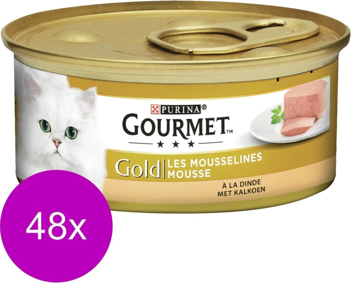 Merkloos Gourmet Gold Mousse Kalkoen - Kattenvoer - 48 X 85 G 3 Merkloos Gourmet Gold Mousse Kalkoen - Kattenvoer - 48 X 85 G