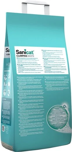 Sanicat Kattenbakvulling Clumping White Cotton Fresh 20 Liter -Kattenspeelgoed Winkel 573x1200 1