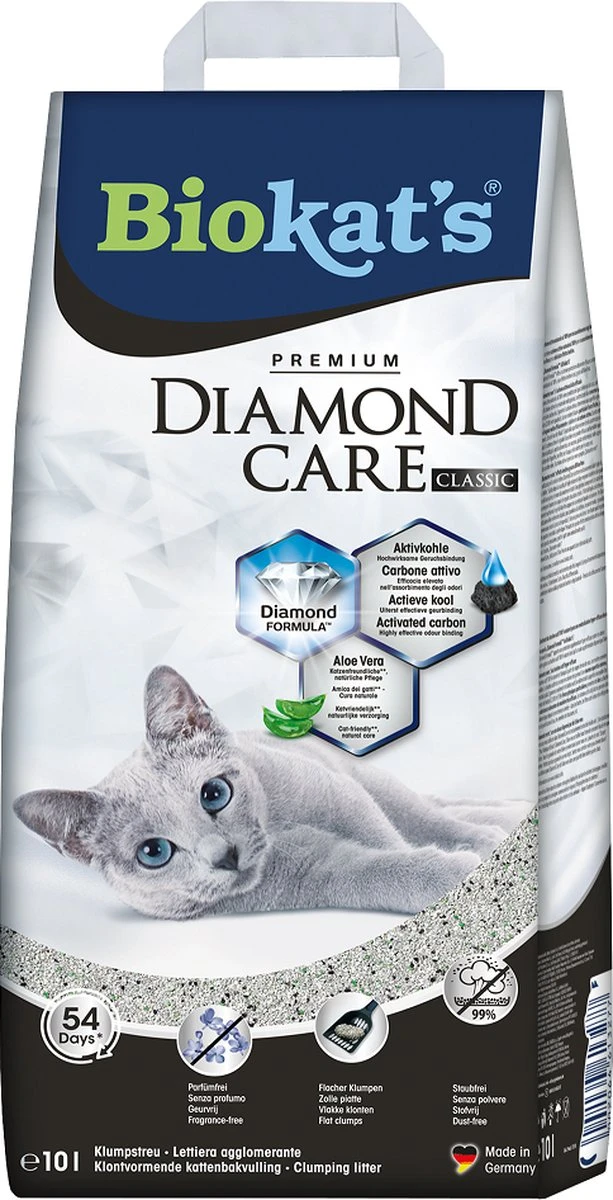 Biokat's Diamond Care Classic - 10 L - Kattenbakvulling - Klontvormend - Zonder Geur - Aktieve Kool 9 Biokat's Diamond Care Classic - 10 L - Kattenbakvulling - Klontvormend - Zonder Geur - Aktieve Kool - Afbeelding 7