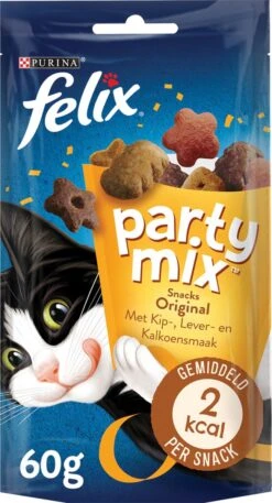 Felix Cat Snacks Party Mix - Kattensnacks Original En Seaside - 16 X 60g -Kattenspeelgoed Winkel 649x1200 2