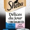 Sheba - Delices Du Jour - Katten Natvoer - In Gelei - Zalm & Tonijn - 36 X 50g -Kattenspeelgoed Winkel 696x1200