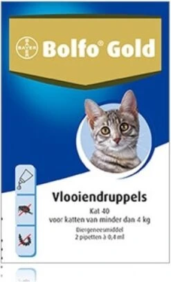 Bayer Bolfo Gold 40 Anti Vlooienmiddel - Kat - 0 Tot 4 Kg - 2 Pipetten 17 Bayer Bolfo Gold 40 Anti Vlooienmiddel - Kat - 0 Tot 4 Kg - 2 Pipetten -Kattenspeelgoed Winkel 727x1200