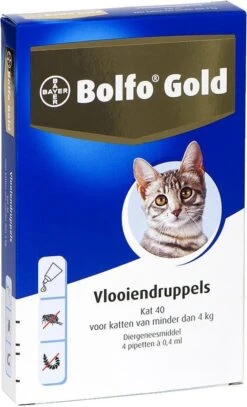Bayer Bolfo Gold 40 Anti Vlooienmiddel - Kat - 0 Tot 4 Kg - 4 Pipetten -Kattenspeelgoed Winkel 728x1200