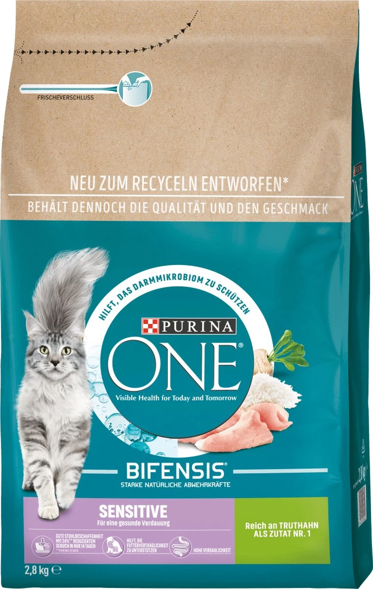 PURINA ONE Droog Kattenvoer Sensitive Met Kalkoen & Rijst, Adult, 2.8 Kg 3 PURINA ONE Droog Kattenvoer Sensitive Met Kalkoen & Rijst, Adult, 2.8 Kg