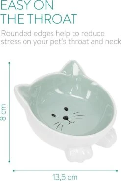 Navaris Voerbakjes Voor Katten - Set Van 2 Voer- En Waterbakken - Etensbak Van Keramiek - Met Antislip Voetjes - Kattenvorm - Roze/Groen -Kattenspeelgoed Winkel 806x1200