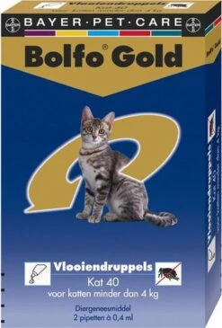 Bayer Bolfo Gold 40 Anti Vlooienmiddel - Kat - 0 Tot 4 Kg - 4 Pipetten -Kattenspeelgoed Winkel 811x1200