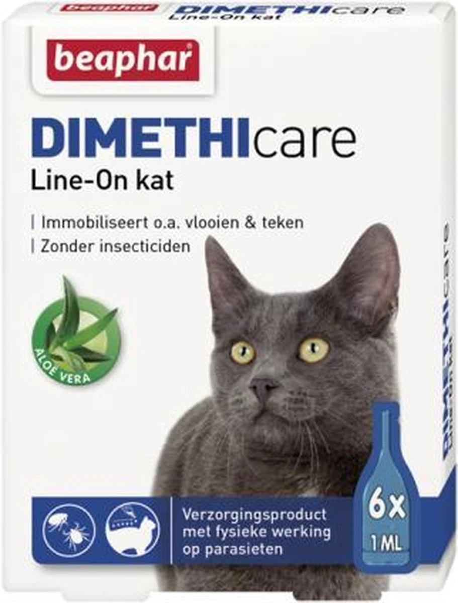 Beaphar DIMETHIcare Line On Kat - Vlooienbestrijding - 6 Pipetten 11 Beaphar DIMETHIcare Line On Kat - Vlooienbestrijding - 6 Pipetten - Afbeelding 9