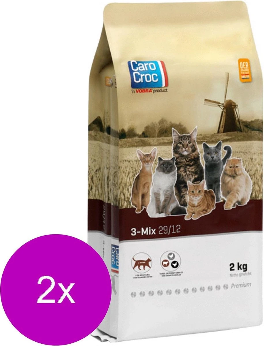 Carocroc 3-Mix - Kattenvoer - 2 X 2 Kg 4 Carocroc 3-Mix - Kattenvoer - 2 X 2 Kg - Afbeelding 2