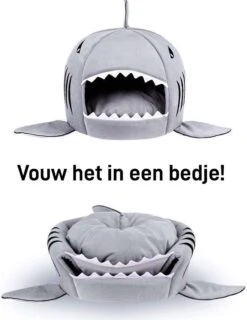 MikaMax Haai Hondenmand - Kattenmand - Dierenmand - Huisdierkussen - Mand Of Bed - Origineel - Extra Zacht Materiaal - 42 X 42 X 36 Cm -Kattenspeelgoed Winkel 926x1200 4