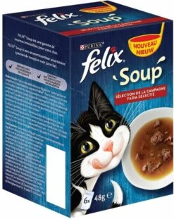 Felix Soup Vlees Selectie - Katten Natvoer - 24 X 48g -Kattenspeelgoed Winkel 954x1200