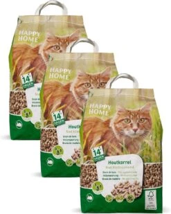 Happy Home Natural Houtkorrel - FSC - Kattenbakvulling - 3 X 10 L 5 Kg -Kattenspeelgoed Winkel 959x1200