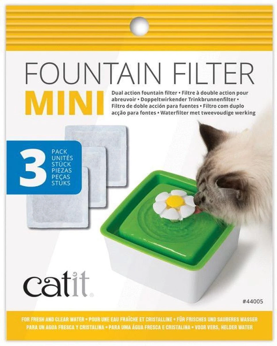 Catit Filters Drinkfontein Mini - Kanttendrinkbak - 15x12x2.5 Cm Wit 3 Stuks 3 Catit Filters Drinkfontein Mini - Kanttendrinkbak - 15x12x2.5 Cm Wit 3 Stuks