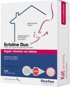 Flea Free Ectoline Duo Kat - Tegen Vlooien En Teken - 2 Pipetten -Kattenspeelgoed Winkel 973x1200
