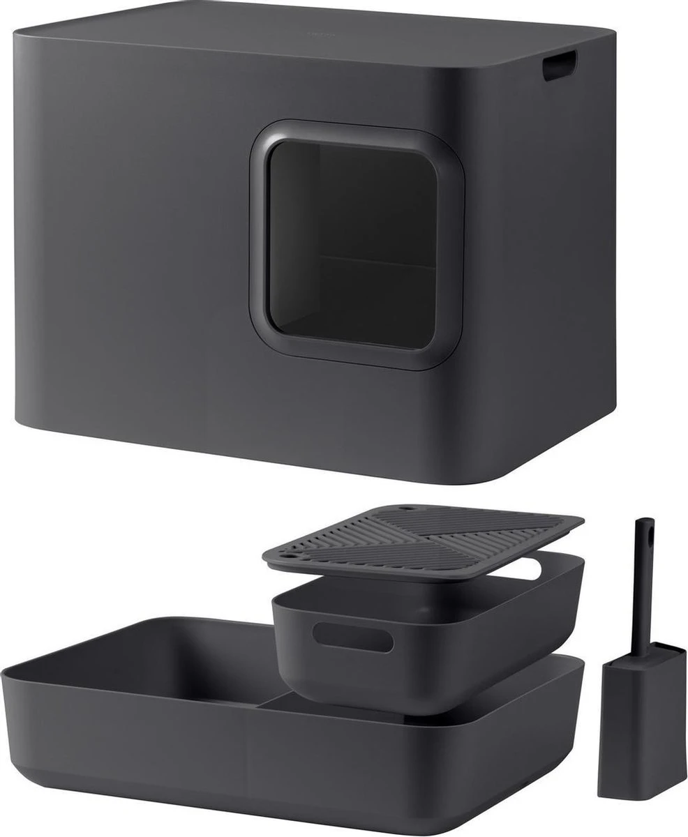 Hoopo® Dome Kattenbak Grijs - Kattenbak - Kattenbakschep - Kattenbakmat 10 Hoopo® Dome Kattenbak Grijs - Kattenbak - Kattenbakschep - Kattenbakmat - Afbeelding 8