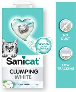 Sanicat Kattenbakvulling Clumping White Cotton Fresh 20 Liter -Kattenspeelgoed Winkel 996x1200 6