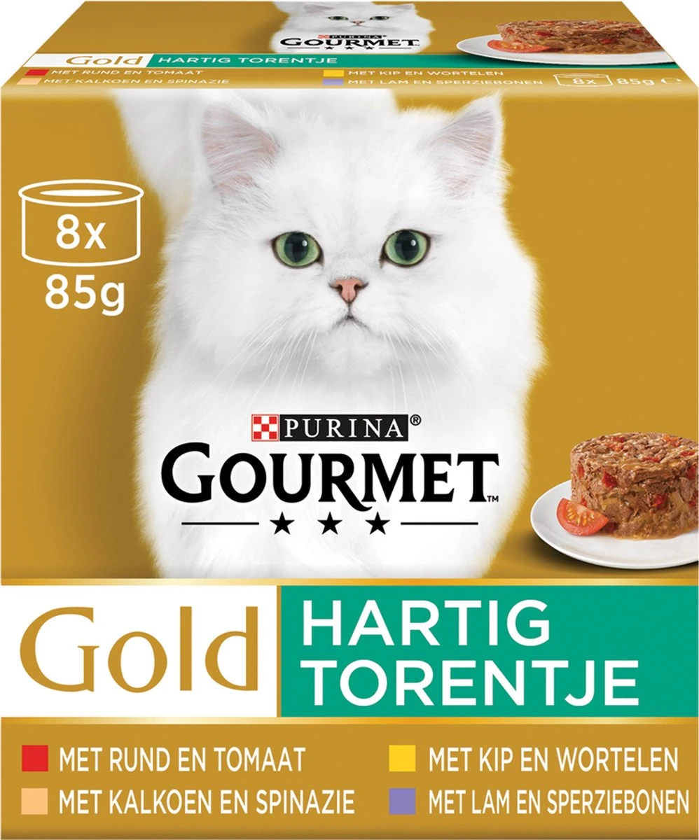 Gourmet Gold Hartig Torentje - Kattenvoer Natvoer - Vlees Met Groente Mix - 48 X 85 G 3 Gourmet Gold Hartig Torentje - Kattenvoer Natvoer - Vlees Met Groente Mix - 48 X 85 G