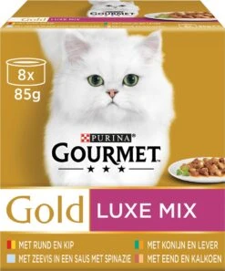 Gourmet Gold Luxe Mix - Kattenvoer Natvoer - Vis/Vlees - 48 X 85 G